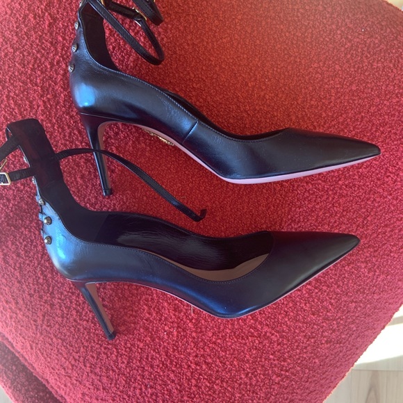 Aquazurra Black Double Strap Pumps Size 37.5 - Picture 3 of 10